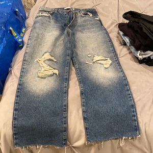Zara boyfriend ripped jeans